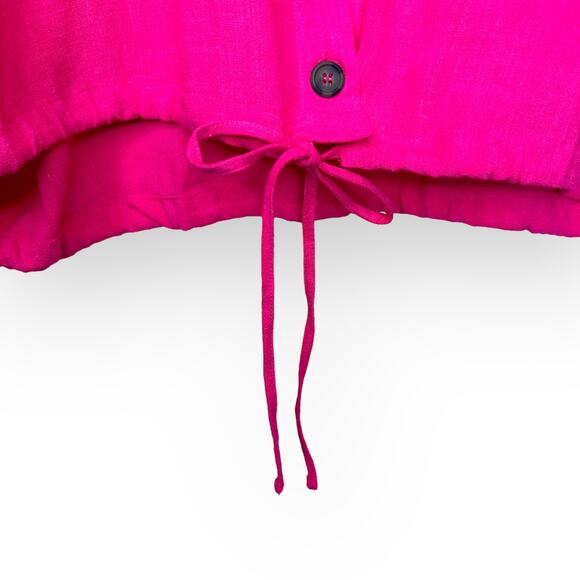 And Now This Women's New Cropped Button Front Top Size 3X Pomegranate Pink - Picture 4 of 11